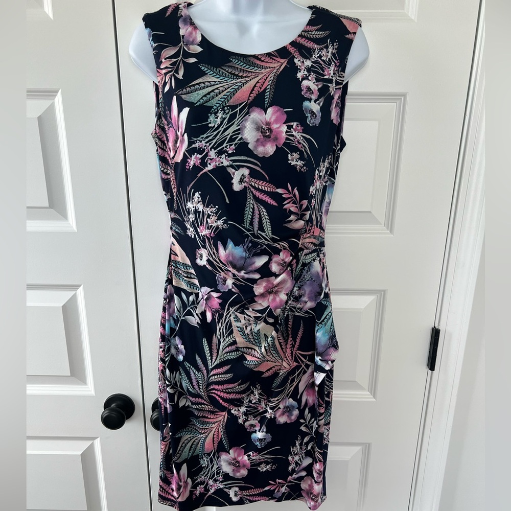 Navy Blue Floral Dress